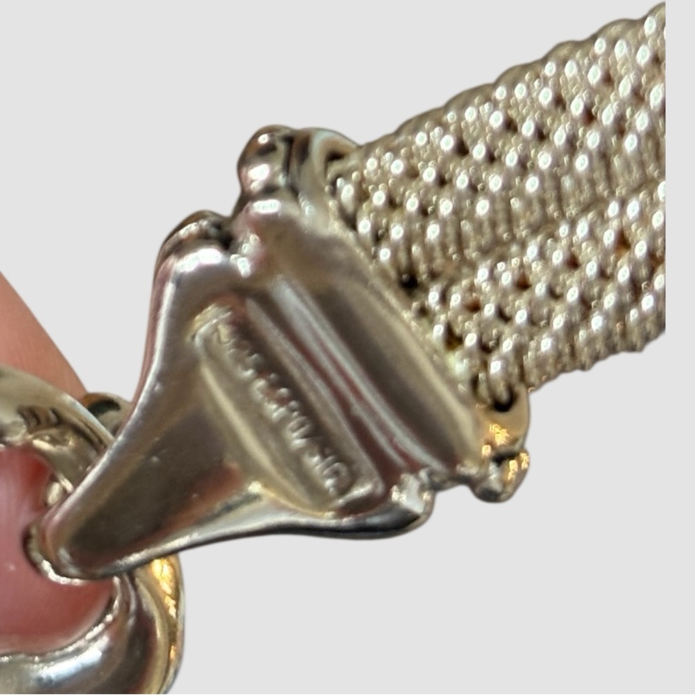 NEW Elegant 925 Sterling Silver Double Round Mesh Bracelet, Artisan Accents - Picture 9 of 10